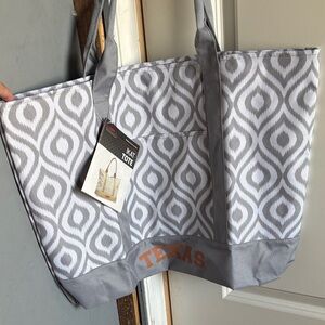 Texas Gray and White Patterned Tote Bag